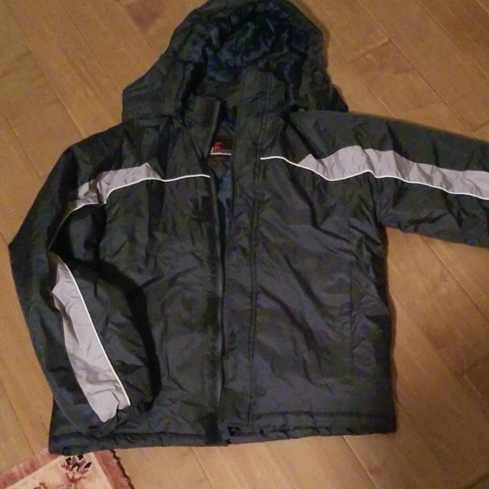 Winter Jacket navy blue with gray
